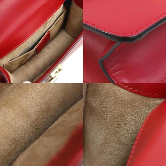 GUCCI Red Leather Sylvie Shoulder Bag - Picture 3 of 5